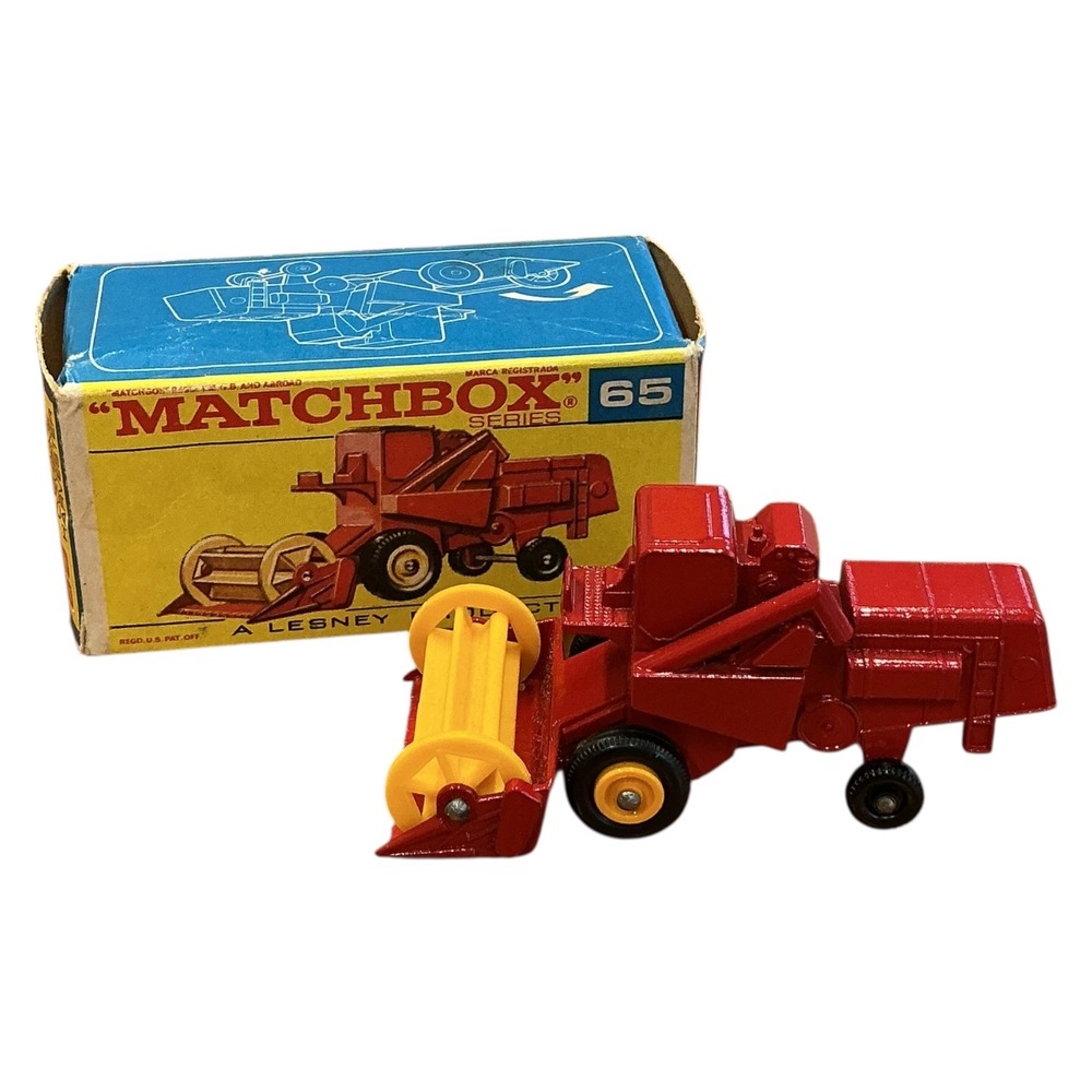 Matchbox Lesney No 65 Claas Combine Harvester Red Yellow Wheels With Box Vintage
